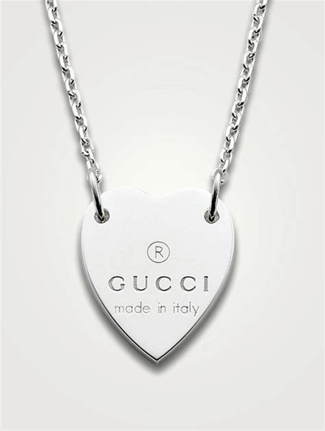 gucci sterling silver heart necklace women stores|best interlocking heart necklace.